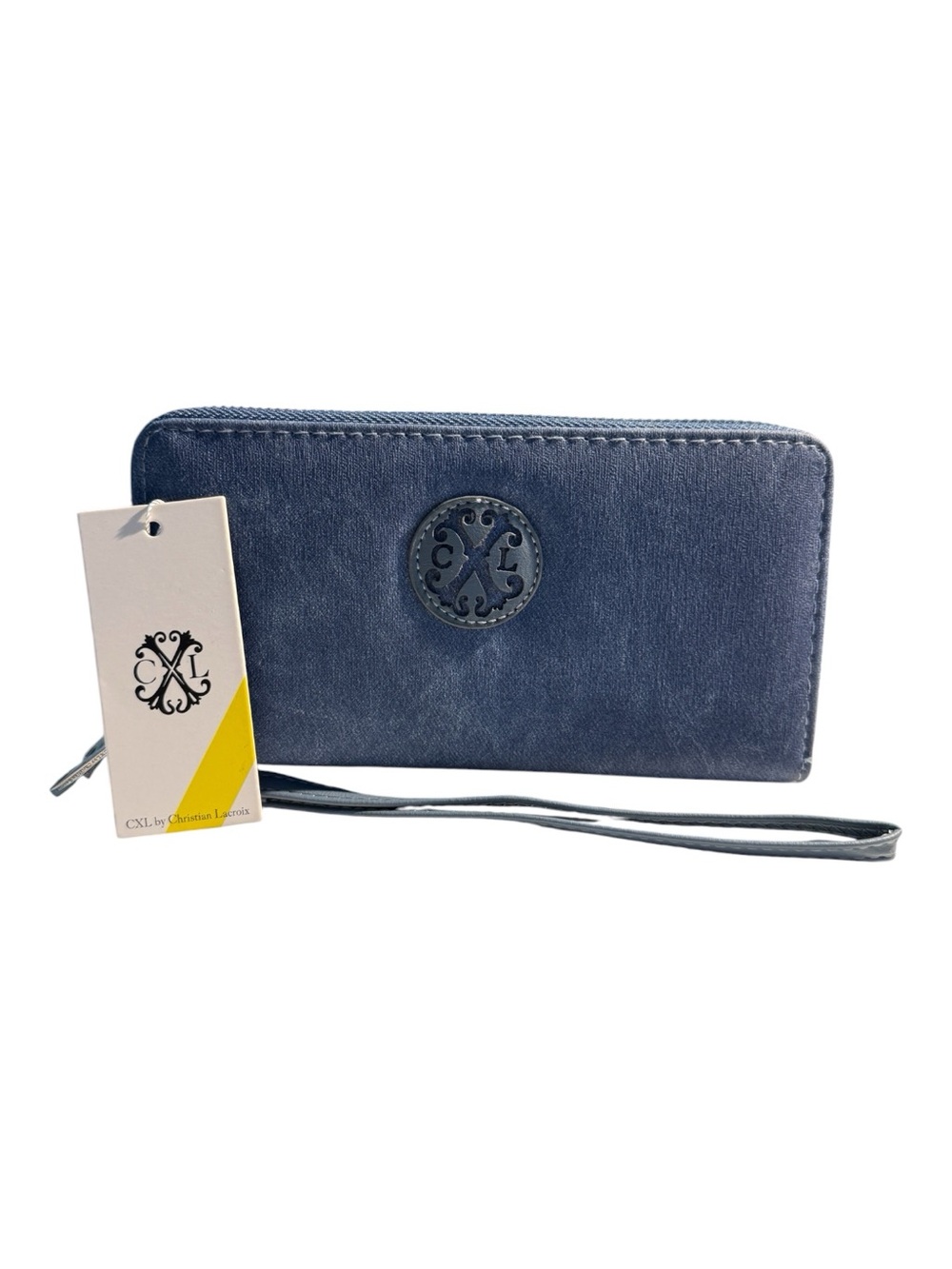 Christian Lacroix CXL Ames Double Zipper Wallet NWT Light Denim